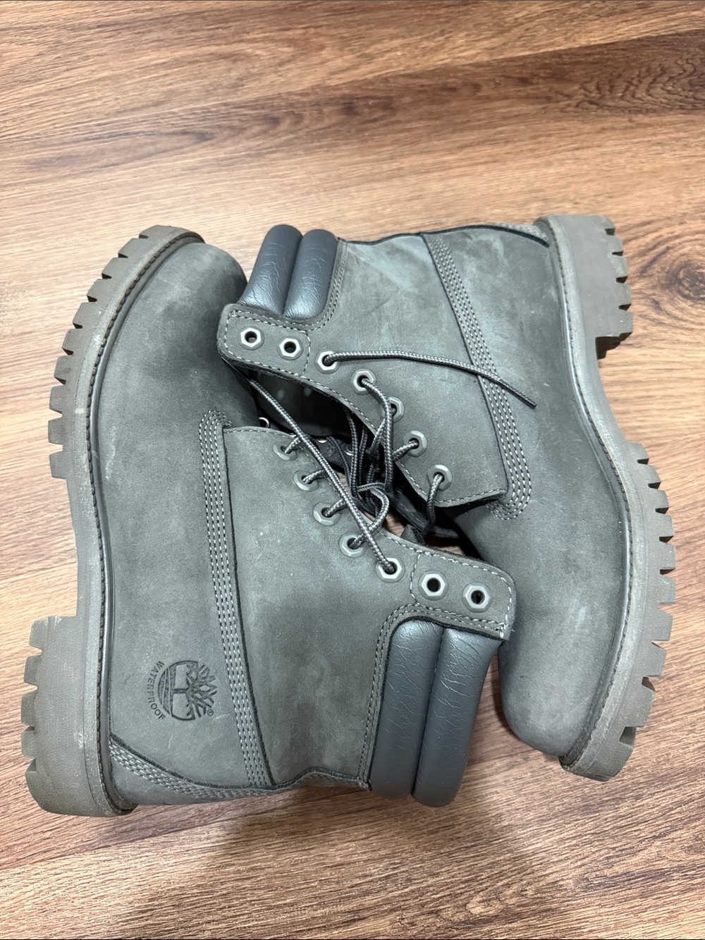 Timberland Men's Charcoal Grey Waterproof Lace-Up Work Boots
